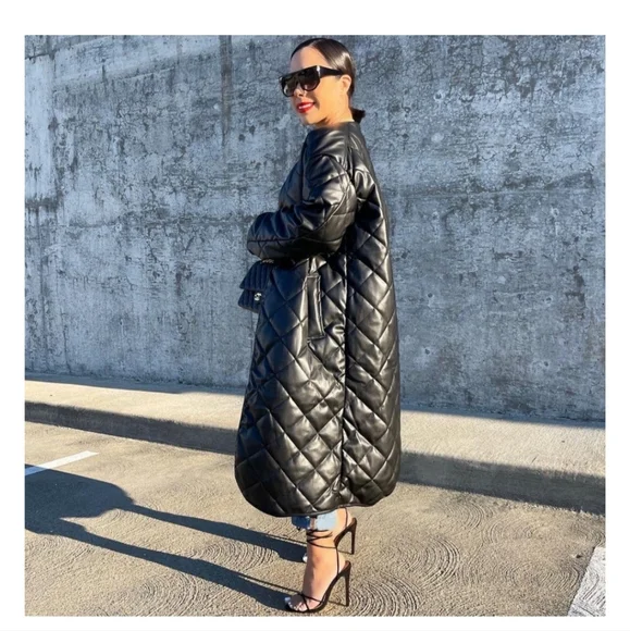 Faux leather coat - Picture 2 of 4